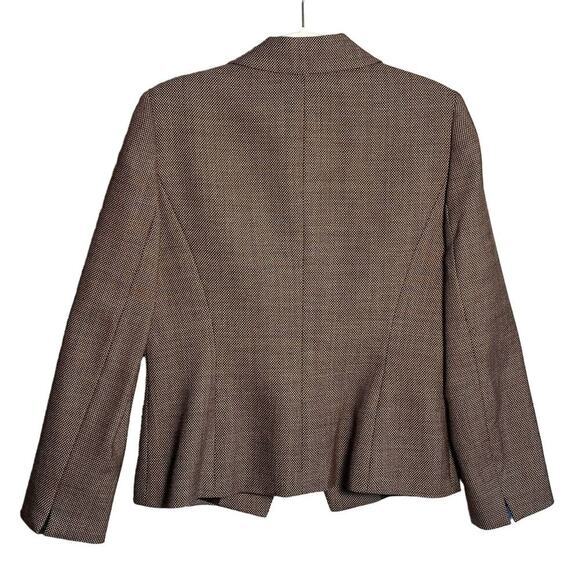 Tahari ASL Blazer Jacket Womens 12 Brown Wool Asymmetric Buttons‎ office career - Picture 2 of 8
